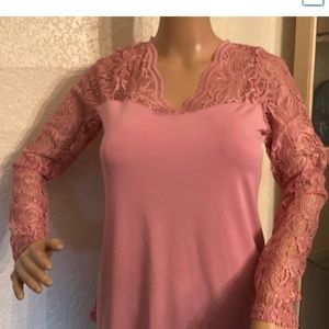 NY Collections Lace Ladies Top* size MEdium Petit NEW W/TAGS